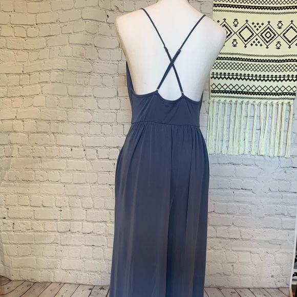 Periwinkle Blue Urban Outfitters Strappy Lowcut Jumpsuit - Picture 4 of 16